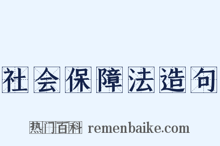 社会保障法造句是什么意思的图片